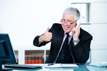 Happy Businessman with thumbs up